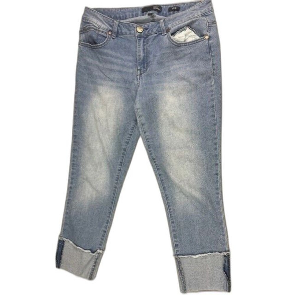 1822 Size 8 Womens Crop Jeans Taylor Mid Rise Stretch Med Wash